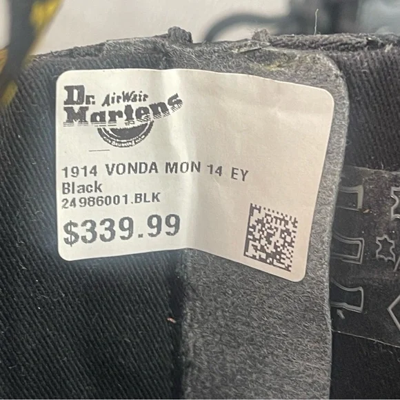 Dr MARTEN 1914 VONDA MON LEATHER BLACK BOOT FLOWER EMBROIDERY DETAILING SIZE UK4 - Picture 14 of 16